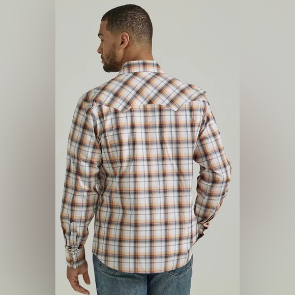NWT Wrangler Retro Spiced Plaid Western Pearl Snap Button Up Shirt - Picture 2 of 11